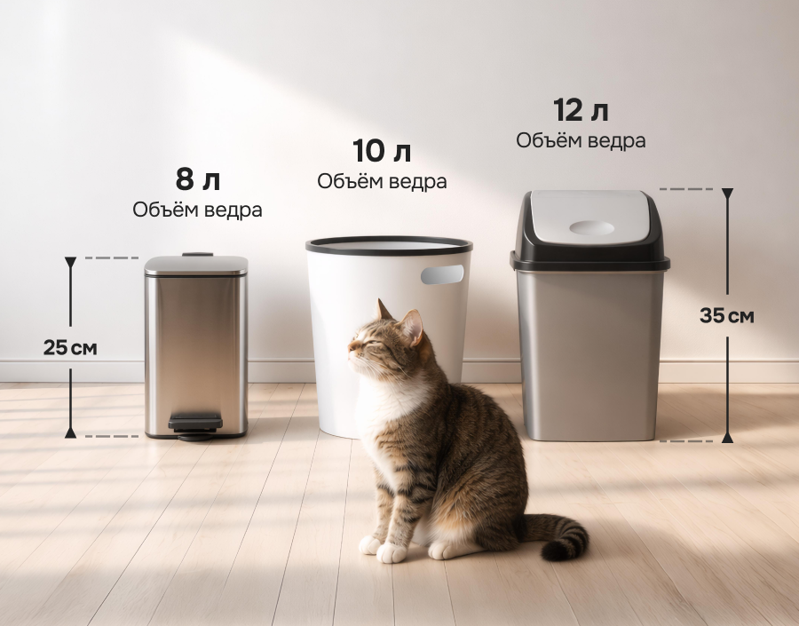 Размеры ведер для пакетов 35 л